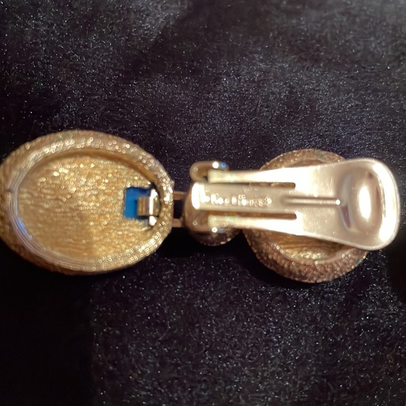 Christian Dior Lapis Lazuli Glass Cabochon Necklace and set  Earrings 80’s RARE - Picture 13 of 13